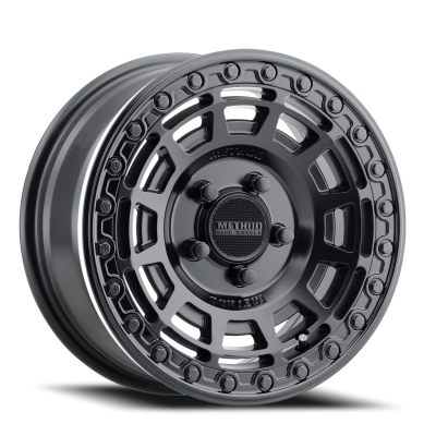 Aluminum Wheels 15x7 MR415 Beadlock UTV Bolt Pattern 5 On 114.3 Offset 38 Lip Size 0 Matte Black MB Gloss Black Ring Method