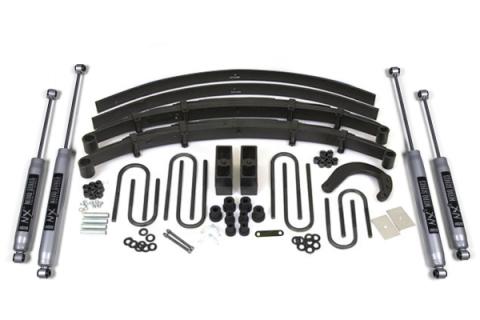 6 Inch Lift Kit Chevy/GMC 1/2 Ton Truck/SUV 73-76 4WD 4 Inch Block Kit with Add-A-Leaf Fox 2.0 Performance Shocks