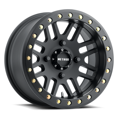 Aluminum Wheels 15x10 MR406 Beadlock UTV Bolt Pattern 4 On 156 Offset -2 Lip Size 3.11 Matte Black MB Method