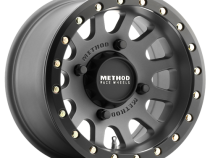 Aluminum Wheels 15x6 MR401 Beadlock UTV Bolt Pattern 5 On 114.3 Offset 49 Lip Size 0 Titanium GY Matte Black Ring Method